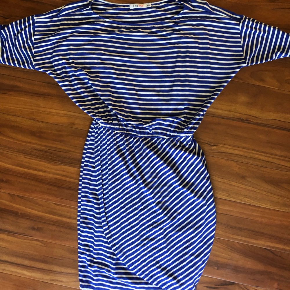 Just Fab Blue and White Stripped Dress
